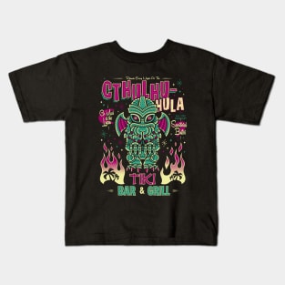 Cthulhu Hula Tiki Bar - Creepy Cute Lovecraft Monster - Hawaii Island Vacation Kids T-Shirt